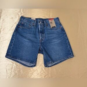 Levi's 501 Women's Original Fit Denim Button Fly Blue Jean Shorts W28
